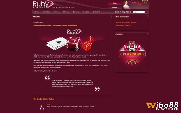 Chơi cá cược tại Ruby Fortune uy tín