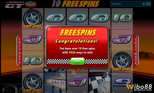 Kích hoạt tính năng Free Spins với bộ cuộn 5x4 và 1.024 cách thắng với 3 Scatter lốp xe