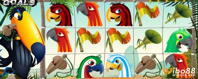 Jungle Goals lấy bối cảnh các chú vẹt thi đấu bóng đá trên bãi biển nhiệt đới tuyệt đẹp