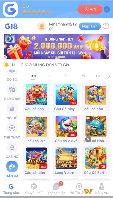Giao diện của web cược được thiết kế bắt mắt và khoa học