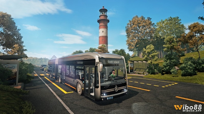Thế giới mở rộng lớn và hệ thống quản lý công ty vận tải trong Bus Simulator 21.