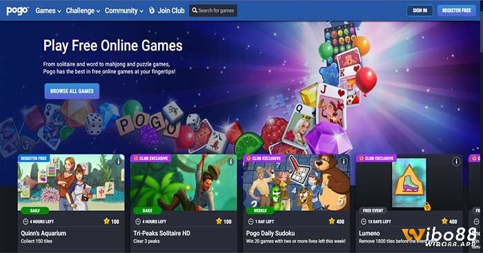 Pogo.com với các game kinh điển như Solitaire và Mahjong thu hút đông đảo người chơi lớn tuổi