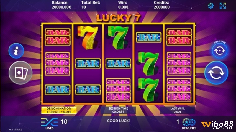Slot 3 cuộn với biểu tượng số 7 may mắn hấp dẫn người chơi