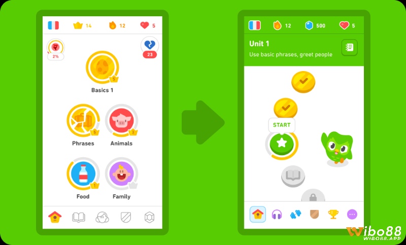 Duolingo là game học từ vựng tiếng Anh cho Android giúp người học mở rộng vốn từ qua các màn chơi nhỏ, nhẹ nhàng và đầy khích lệ.
