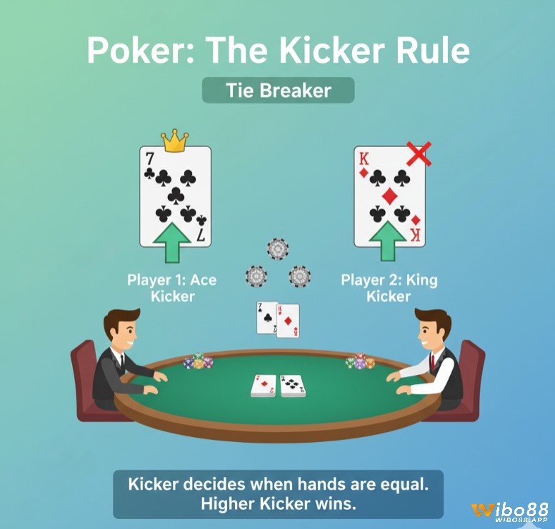 Người chơi Poker hiểu vai trò của lá Kicker để phân định thắng thua khi các bộ bài tương đương