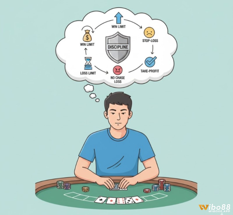 Người chơi Baccarat thực hiện kỷ luật, đặt giới hạn thắng/thua, để kiểm soát tâm lý và quản lý vốn hiệu quả