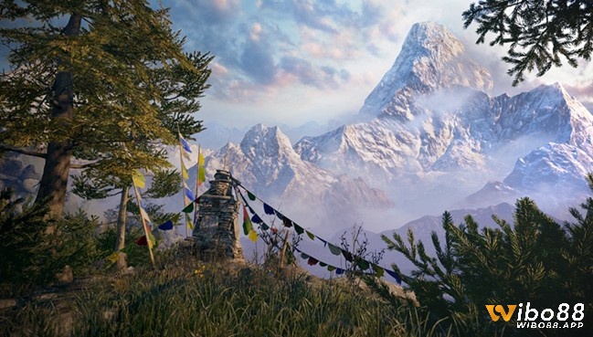 Khung cảnh Himalaya sắc nét làm Kyrat xuất hiện trong game Far Cry 4 có bản sắc riêng
