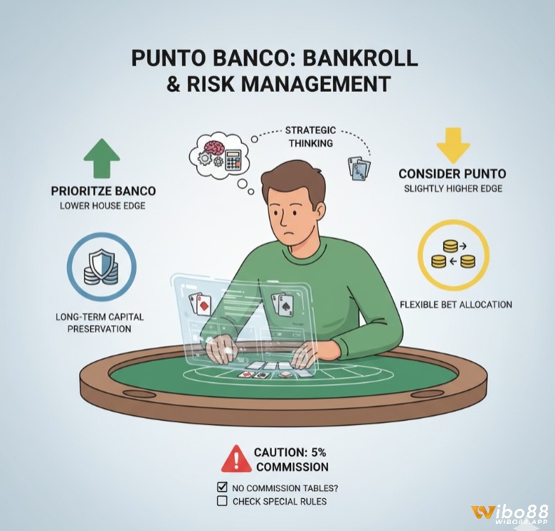 Người chơi Baccarat phân tích sâu về cược Banco và Punto, ưu tiên cược Banco để quản lý rủi ro và tối ưu hóa lợi nhuận