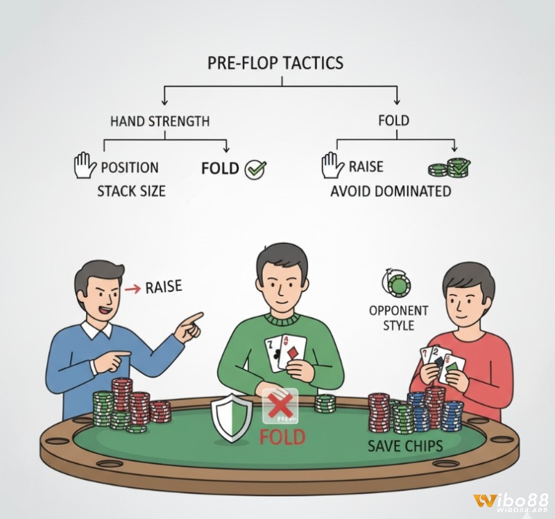 Người chơi poker đưa ra quyết định fold thông minh từ Small Blind để bảo toàn chip và tránh những sai lầm đắt giá