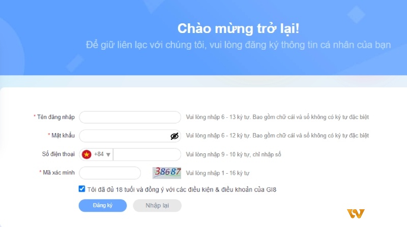 Việc chuẩn bị chính xác các thông tin cá nhân như tên, điện thoại, email và tài khoản ngân hàng giúp đăng ký Gi8 thuận lợi