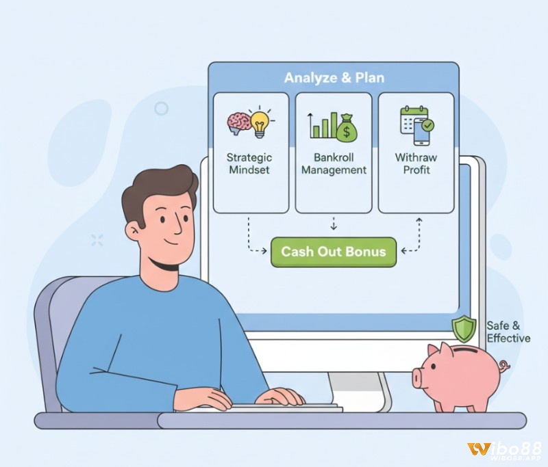 Người chơi sòng bạc đưa ra quyết định chiến lược vòng cược bonus casino là gì, quản lý tiền và rút tiền thưởng về tài khoản một cách an toàn và hiệu quả