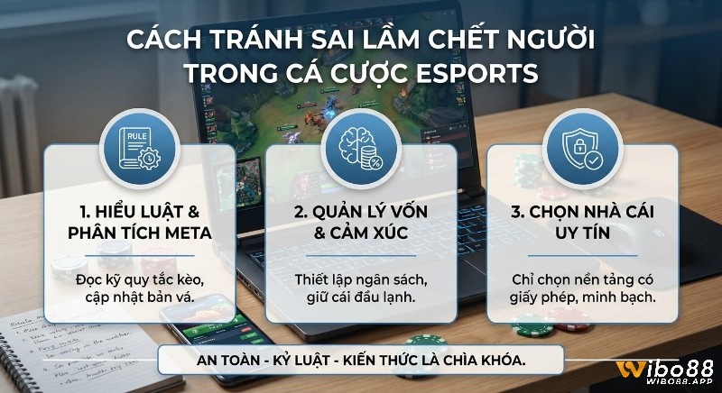 Quy trình 3 bước chi tiết giúp người chơi cá cược Esports tránh sai lầm chết người, đảm bảo an toàn, kỷ luật và kiến thức