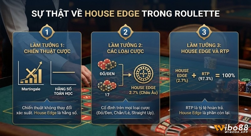 Tổng quan 3 lầm tưởng về House Edge trong Roulette: từ chiến thuật cược, các loại cược đến mối quan hệ với RTP (2.7% phiên bản Châu Âu)