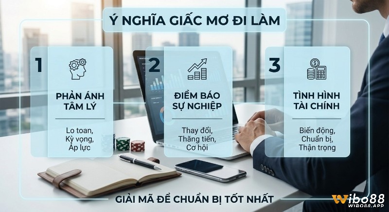 Tổng quan 3 ý nghĩa cốt lõi, của giấc mơ đi làm bao gồm phản ánh tâm lý, điềm báo sự nghiệp và tình hình tài chính giúp chuẩn bị tốt nhất