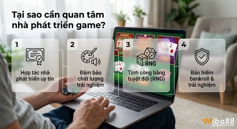 Tổng quan 4 lý do cần quan tâm các nhà phát triển game casino: uy tín, trải nghiệm, RNG và bảo hiểm bankroll
