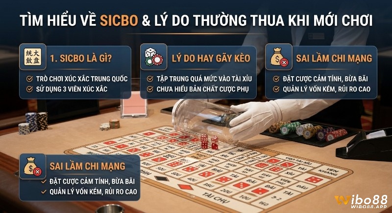 Hướng dẫn Sicbo, các lý do và sai lầm chí mạng, khiến người chơi mới gãy kèo: chưa hiểu cược phụ, quản lý vốn kém