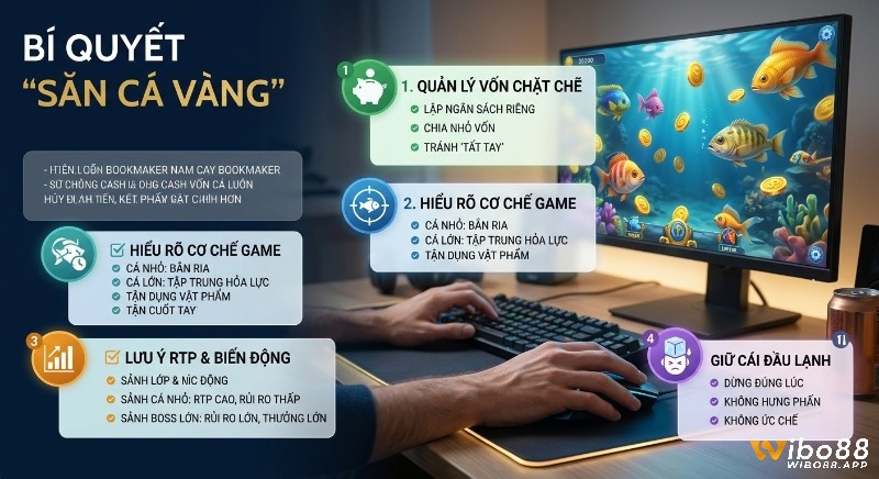 Checklist 4 bí quyết săn cá vàng thành công: quản lý vốn, hiểu cơ chế game, lưu ý RTP và giữ đầu lạnh