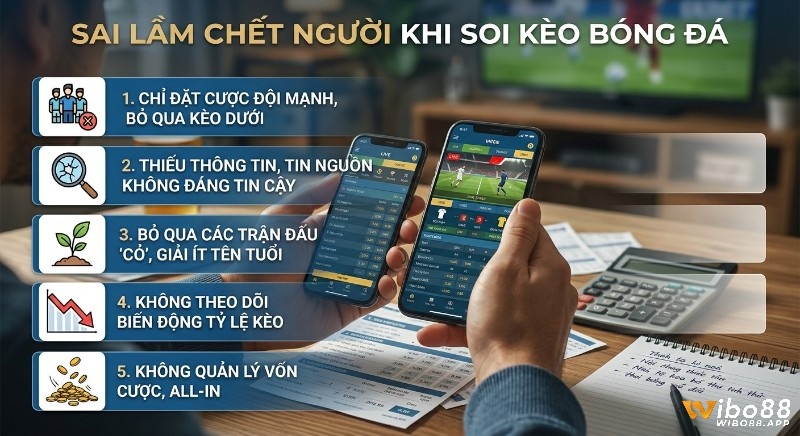 Checklist 5 sai lầm chết người khi soi kèo bóng đá, giúp người chơi tránh rủi ro từ việc bỏ qua thông tin quan trọng