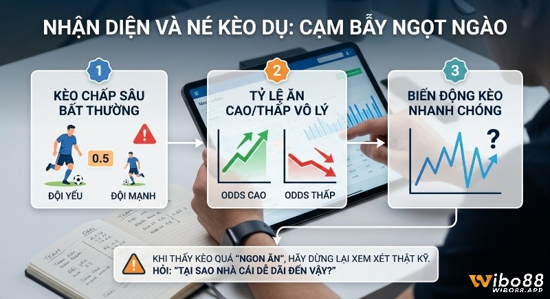 Kinh nghiệm soi kèo bóng đá: Quy trình 3 bước nhận diện và né kèo dụ cạm bẫy ngọt ngào: kèo chấp sâu, tỷ lệ ăn bất thường, biến động kèo nhanh