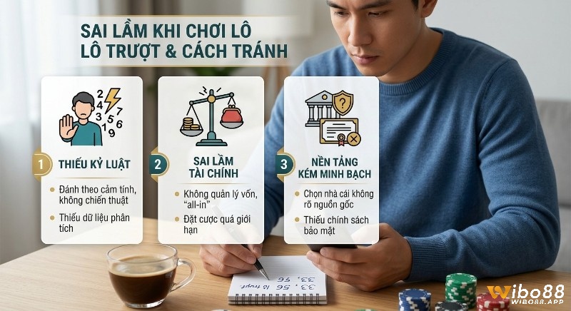 Tổng quan 3 sai lầm chết người, khi chơi lô trượt là gì: thiếu kỷ luật, sai lầm tài chính và nền tảng kém minh bạch
