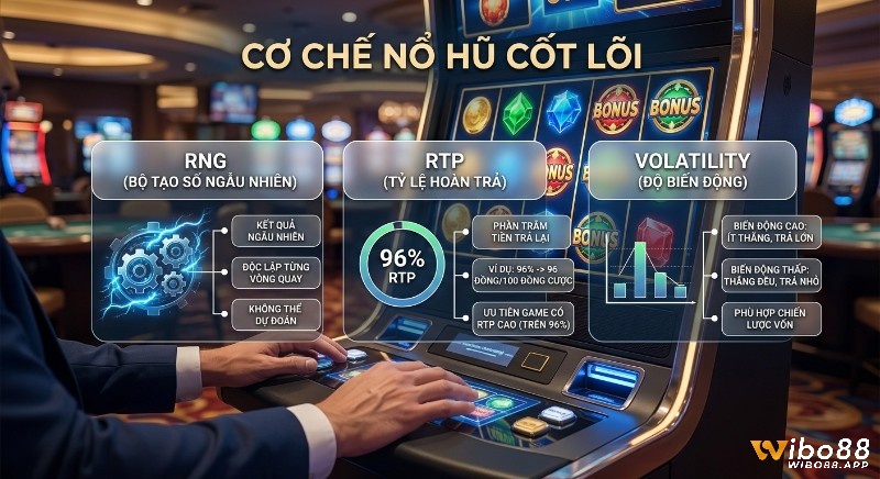 Tổng quan chiến lược nổ hũ kinh nghiệm quay cốt lõi: Giải thích RNG, RTP, Volatility giúp tối ưu tỷ lệ hoàn trả và chọn game phù hợp vốn
