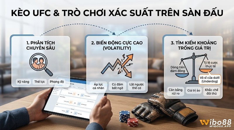 Kèo UFC là gì và trò chơi xác suất trên sàn đấu, phân tích chuyên sâu kỹ năng, thể lực, phong độ, biến động cao, tìm kiếm khoảng trống giá trị của võ sĩ cửa dưới
