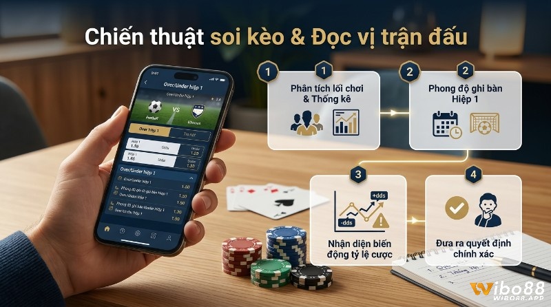 Chiến thuật soi kèo Over/Under hiệp 1 hiệu quả: phân tích lối chơi, thống kê, phong độ ghi bàn, nhận diện biến động tỷ lệ cược trên điện thoại