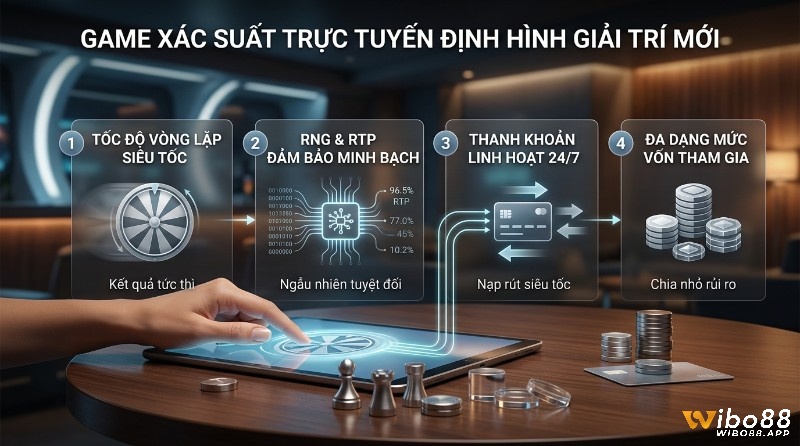 Game xác suất trúng xổ số trực tuyến định hình giải trí mới qua tốc độ vòng lặp siêu tốc, RNG & RTP minh bạch (96.5% RTP), thanh khoản 24/7, đa dạng mức vốn
