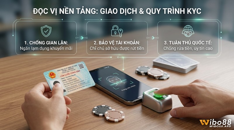 Quy trình KYC bảo vệ tài khoản, chống gian lận, tuân thủ quốc tế qua xác minh CCCD, nhận diện khuôn mặt và vân tay