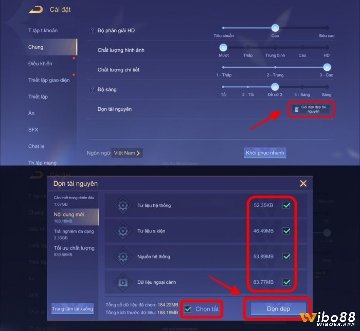 Bộ nhớ trống và RAM khả dụng giúp game tải bản đồ ổn định hơn